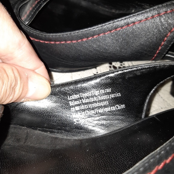 Alfani Black Red Sling Back Heeled Shoes Size 5.5 - Picture 5 of 8